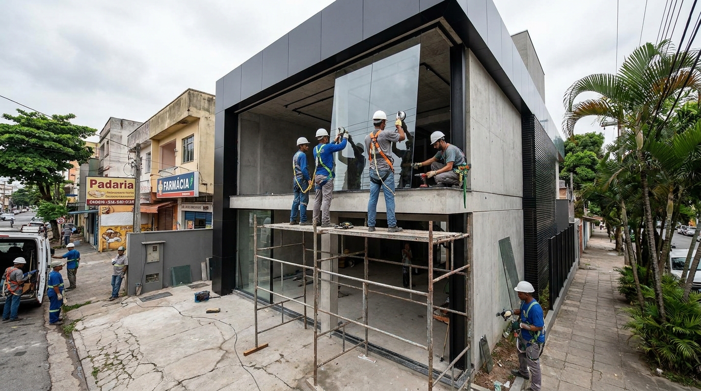Fachada preta moderna em Recife-PE